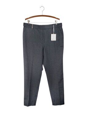 Peserico NWT Pull On Trouser Pants Gray Wool Flannel Farfetch Womens 52 US 16